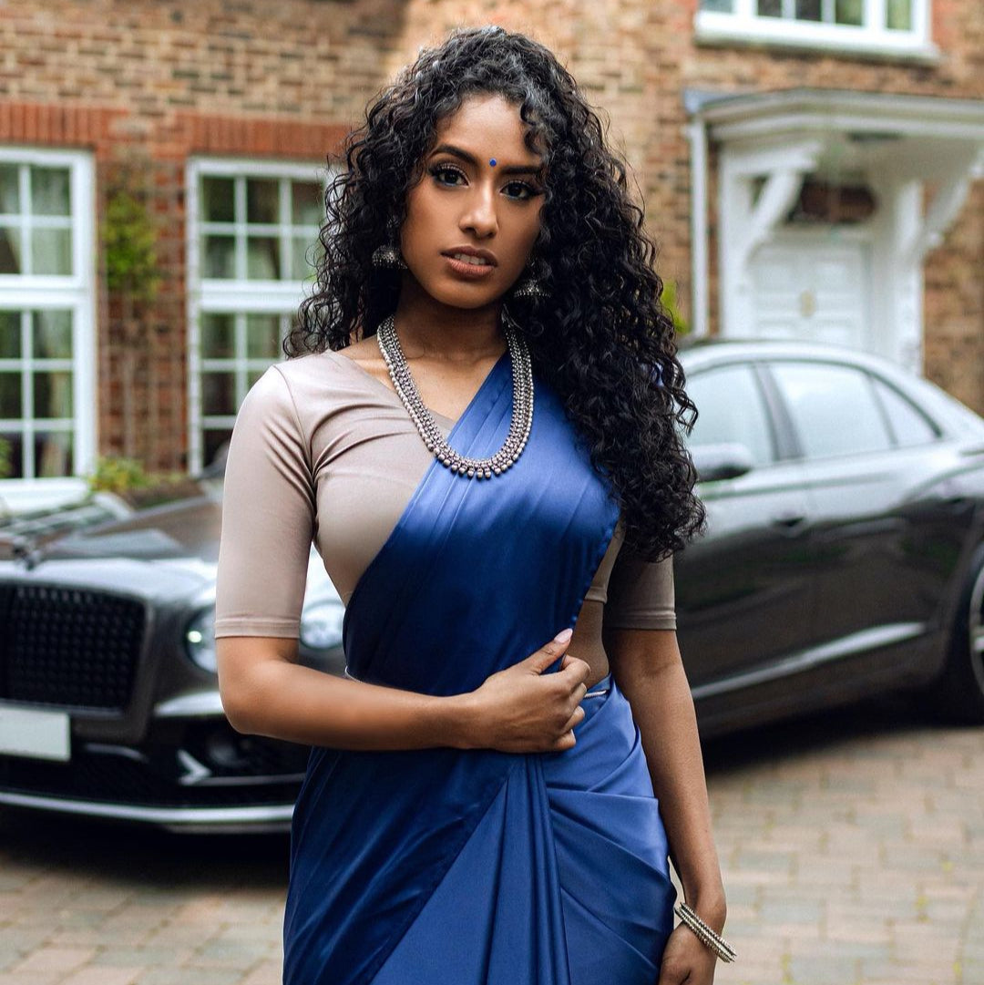 Mauve V-Neck Luxe Blouse