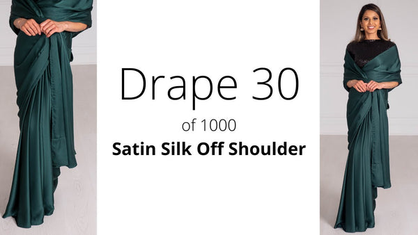 How to Drape A Saree | Satin Silk Off Shoulder Drape
