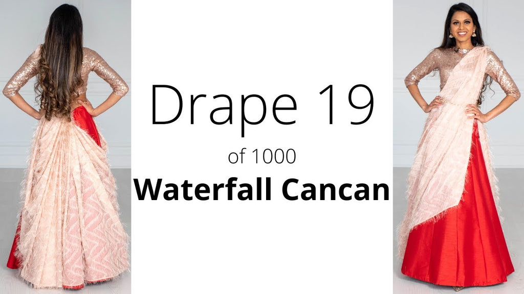 How To Drape A Saree | The Waterfall Drape (Over Cancan)