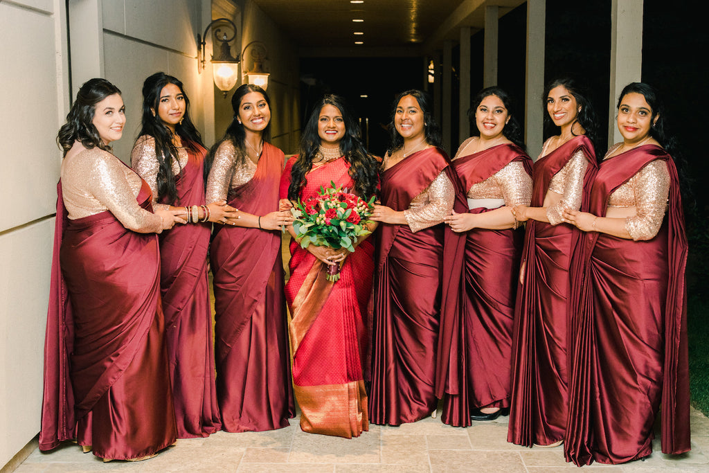 TiaBhuva.com - Looking for bridesmaids outfits? We got you! Blouses+Saree  Silhouettes+Sarees delivered to you within days! Email hello@tiabhuva.com  for bulk order discounts, sizing recommendations and any other questions!  Congrats to our beautiful