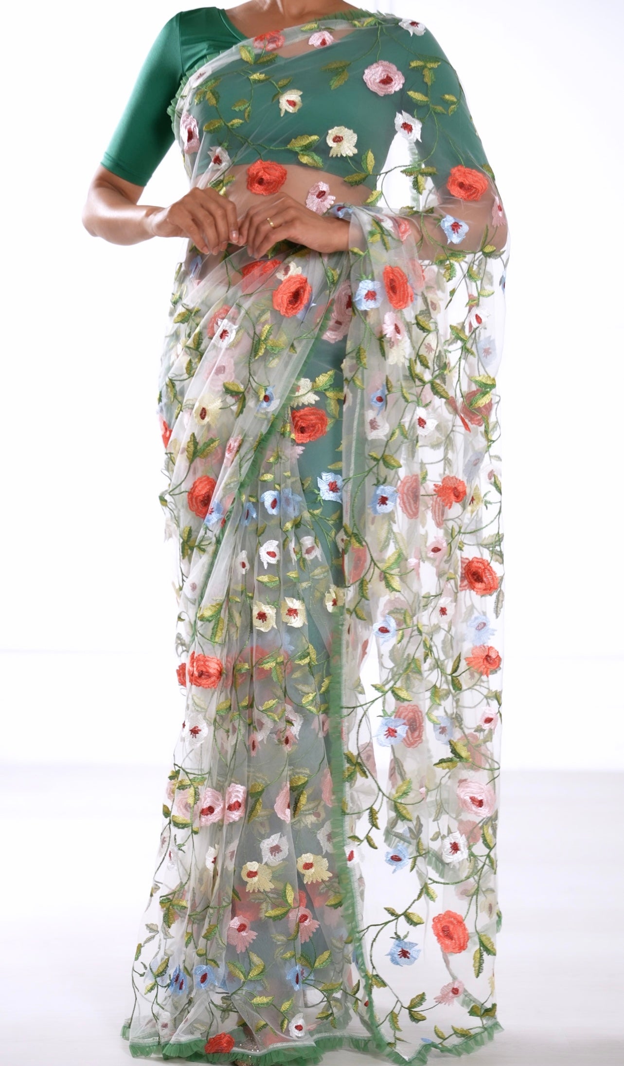 The Impatiens Saree