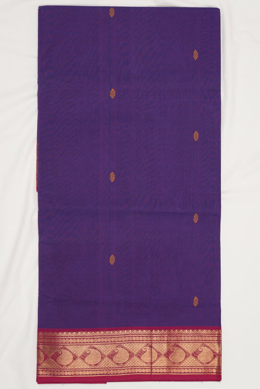 Violet Kanchi Cotton Saree (Ready-To-Ship)