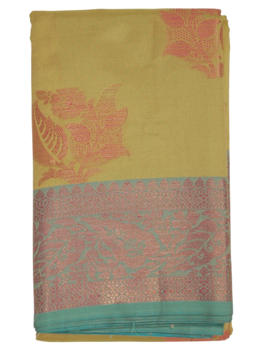 Soft Green Semi Silk Saree (Ready-To-Ship)