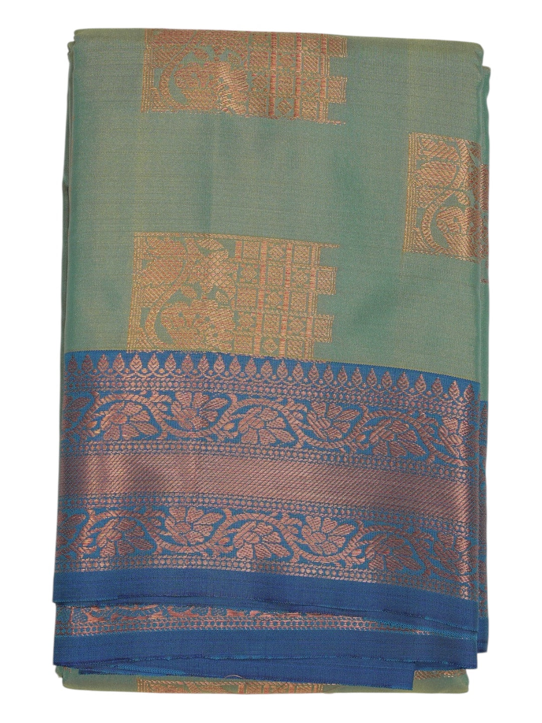 Ice Blue Semi Silk Saree (Ready-To-Ship)