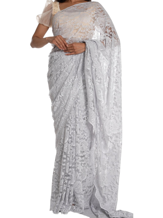 Silver Lace Saree (Pre-Order Mar 10)