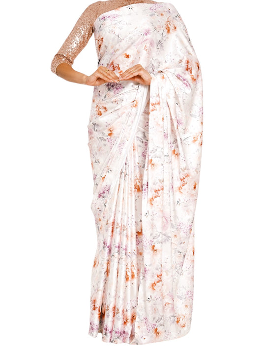 The Ivory Blossom Saree