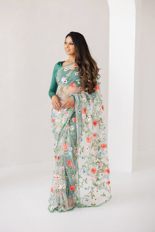 The Impatiens Saree