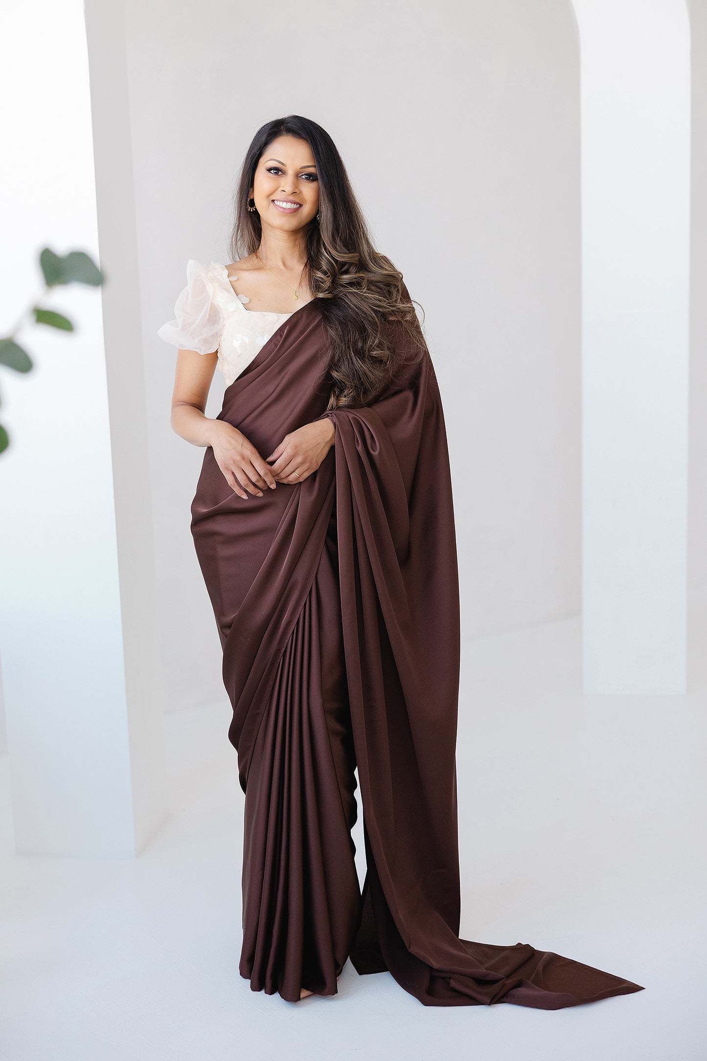 Mocha Luxe Saree (Pre-Order Mar 10)