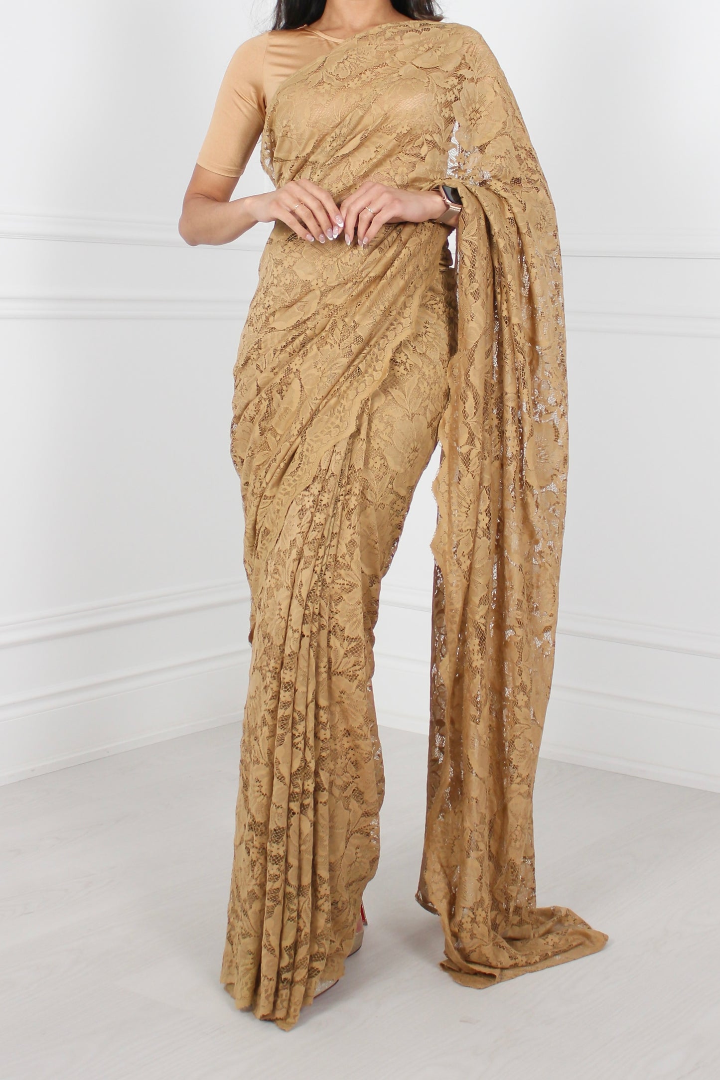 Cappuccino Lace Saree