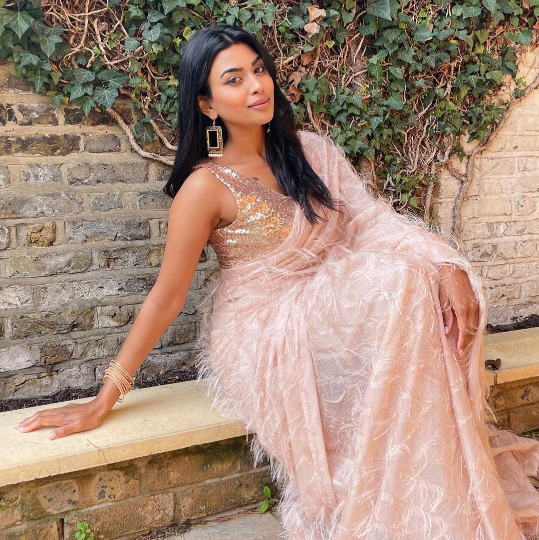 Rose Gold Sleeveless Sequin Crop Top