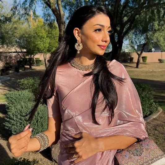 Dusty Rose Off One Shoulder Luxe Blouse