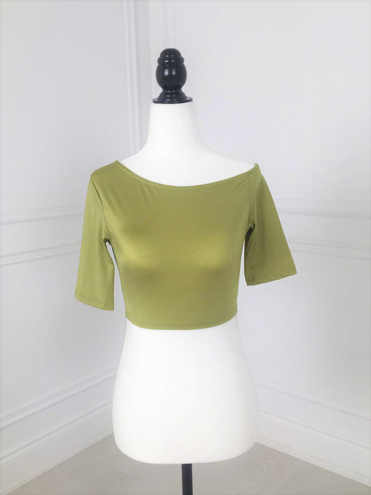 Olive Off One Shoulder Luxe Blouse