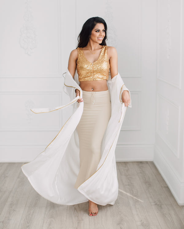 Saree Shapewear Saree Petticoat White 2Pc Combo Saree Skirt Saree  Silhouette Smooth Stretchable Shape Wear Body