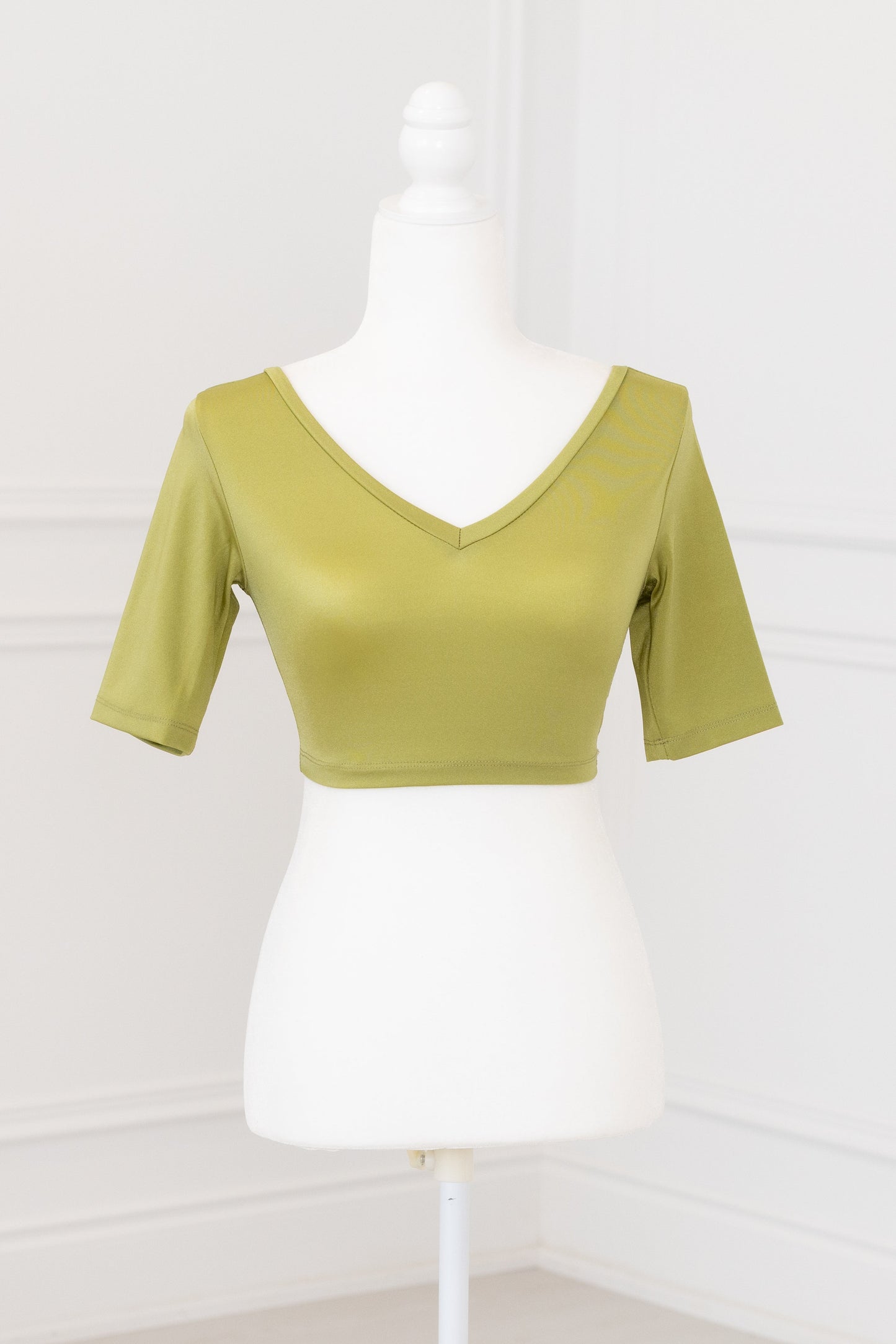 Olive V-Neck Luxe Blouse